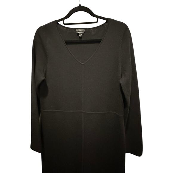 Talbots Black Pure Merino Wool Sweater Dress Size LP OfficeChic CapsuleWardrobe - Picture 2 of 7